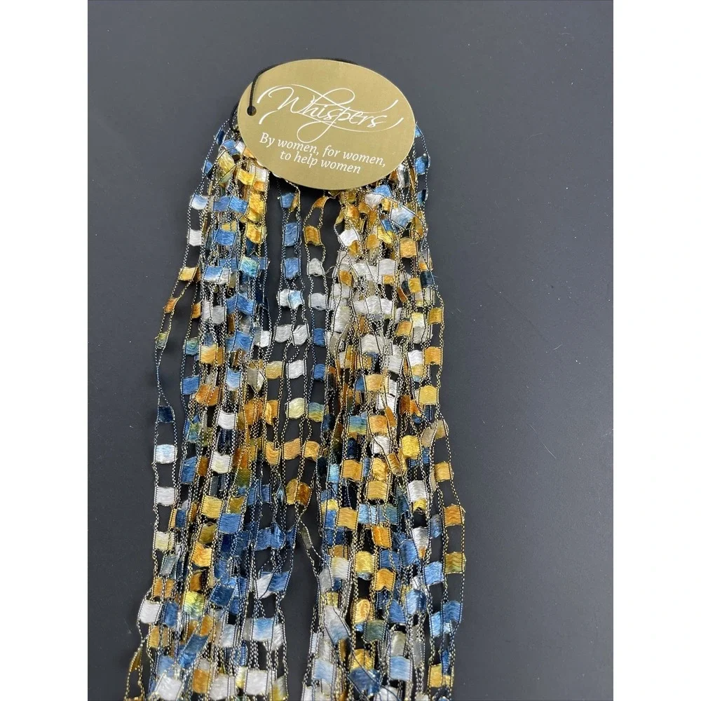 Whispers‎ Handmade Ribbon Scarf Golden Skies Double Loop.